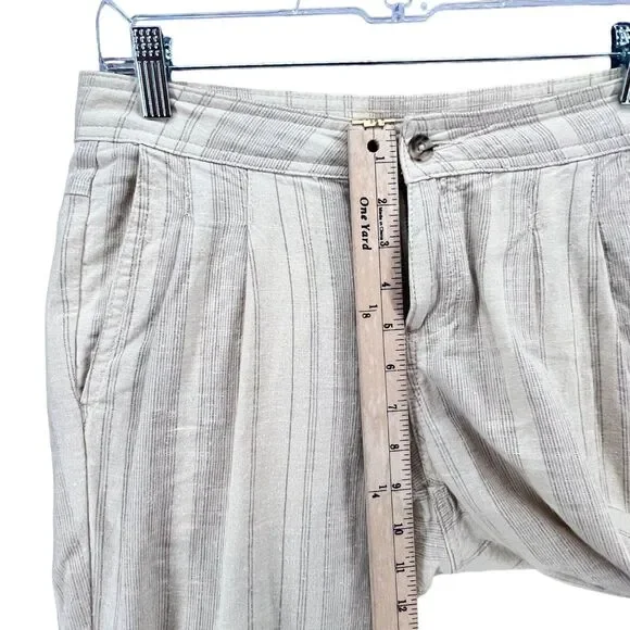 Prana Kickin It Jogger‎ Pants Womens 4 Beige Striped Hemp Organic Cotton Coastal - Picture 8 of 14